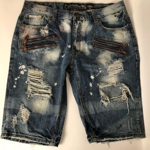 Heritage America EUC Jean shorts distressed denim